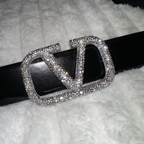 Valentino Black Belt with Silver Buckle